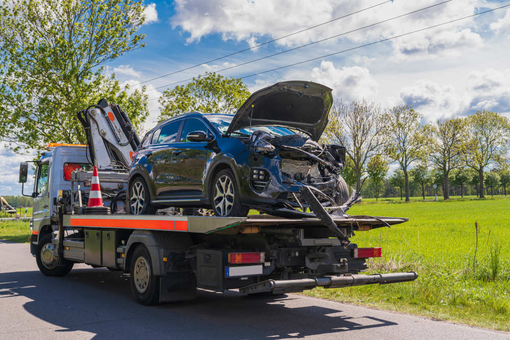 Auto Wrecker services on a tow truck